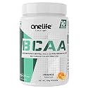 OneLife Bcaa 6000 Mg With Ratio Of 2:1:1 Of Leucine Iso-Leucine Valine &amp; Electrolytes, Prevent Muscle Loss During Workout Helps In Lean Muscle Growth &amp; Recovery Flavour Orange Powder 100Gm