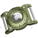 ONEONTA for Airtag Dog Collar Holder | Airtag Dog Waterproof - Airtag Holder for Dog Collar with Removable Metal Loop, Sturdy TPU, Lightweight,Compact Size,Fit 1" Width Collar,Airtag 1st,2nd Gen,Green