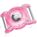ONEONTA Airtag Dog Collar Holder | Airtag Dog Waterproof - Airtag Holder for Dog Collar with Removable Metal Loop, Sturdy TPU, Lightweight, Compact Size, Fits 1" Width Collar, Pink