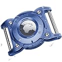 ONEONTA for Airtag Dog Collar Holder | Airtag Dog Waterproof - Airtag Holder for Dog Collar with Removable Metal Loop, Sturdy TPU, Lightweight, Compact Size,Fit 1" Width Collar,Airtag 1st,2nd Gen,Blue