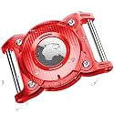 ONEONTA for Airtag Dog Collar Holder | Airtag Dog Waterproof - Airtag Holder for Dog Collar with Removable Metal Loop, Sturdy TPU, Lightweight, Compact Size, Fits 1" Width Collar, Red