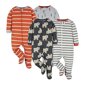 ONESIES Brand Baby Boys Sleepers 4-Pack Footies
