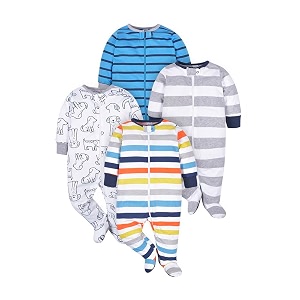 ONESIES Brand Baby Boys Sleepers 4-Pack Footies