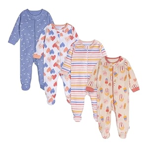 ONESIES Brand Baby Boys Sleepers 4-Pack Footies