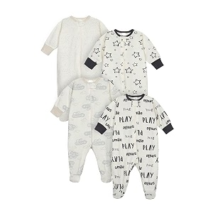 ONESIES Brand Baby Boys Sleepers 4-Pack Footies