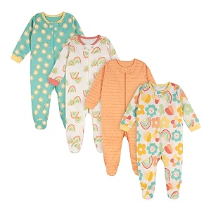 ONESIES Brand Baby Boys Sleepers 4-Pack Footies