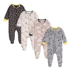 ONESIES Brand Baby Boys Sleepers 4-Pack Footies