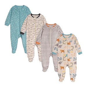 ONESIES Brand Baby Boys Sleepers 4-Pack Footies