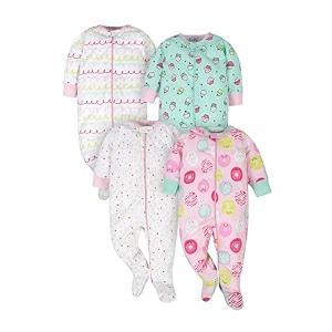 ONESIES Brand Baby Boys Sleepers 4-Pack Footies