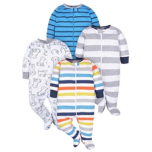 ONESIES Brand Baby Boys Sleepers 4-Pack Footies