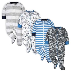 ONESIES Brand Baby Boys Sleepers 4-Pack Footies
