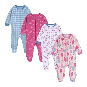ONESIES Brand Baby Boys Sleepers 4-Pack Footies