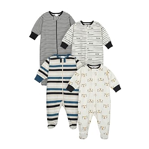 ONESIES Brand Baby Boys Sleepers 4-Pack Footies