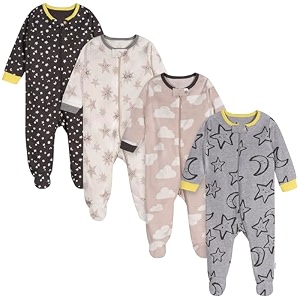 ONESIES Brand Baby Boys Sleepers 4-Pack Footies