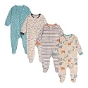ONESIES Brand Baby Boys Sleepers 4-Pack Footies
