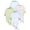 ONESIES Brand Baby Boys Sleepers 4-Pack Footies