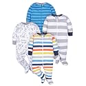 ONESIES Brand Baby Boys Sleepers 4-Pack Footies