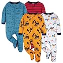 ONESIES Brand Baby Boys Sleepers 4-Pack Footies