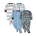 ONESIES Brand Baby Boys Sleepers 4-Pack Footies