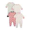 ONESIES Brand Baby Boys Sleepers 4-Pack Footies