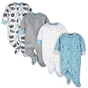 ONESIES Brand Baby Boys Sleepers 4-Pack Footies