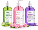 Oneway Happiness Liquid Hand Wash Combo Pack of 3 Neem & Aloe Vera, French Rose, Lavender Hand Wash Refill + Dispenser