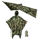 onewind Hooded Rain Poncho, Waterproof Silnylon Versatile Survival Shelter