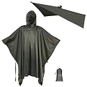 onewind Hooded Rain Poncho, Waterproof Silnylon Versatile Survival Shelter