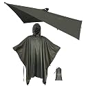 onewind Hooded Rain Poncho, Waterproof Silnylon Versatile Survival Shelter