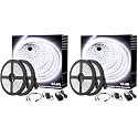 Onforu LED Strip Lighting Bright White, 65.6ft 6000K Dimmable Daylight White Tape Light, Flexible 12V Adhesive Ribbon Easter Rope Light, for Kitchen, Under Cabinet, Bedroom (Pack of 2)