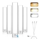 Onforu Under Cabinet Lighting, 1500mAh Rechargeable Battery Operated, Dimmable Motion Activated LED Closet Lights, 54 LED 3 Color Temps Magnetic Under Counter Lights for Kitchen, Stairs(12 in-5 Pack)