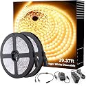 Onforu Warm White LED Strip Lighting, 39.37ft 3000K Dimmable Led Tape Light, 12m Bright 720 LEDs 2835 Flexible Ribbon Christmas Light, 12V Adhesive Rope Lights for Kitchen, Under Cabinet, Bedroom