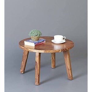 onija solid wood round coffee table in rustic teak finish  center table for living room  bedroom  hall  laugh  hotel