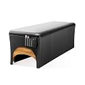 Onism Lash Bed Cover for Eyelash Extensions - Professional 6ft Massage Table Cover with Side Storage Pocket, Waterproof PU Leather & Stretchy Spandex Sides, Wipeable Spa Bed Sheets (Black)