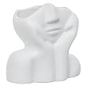 Modern Decorative Ceramic Vase for Home Décor | for Kitchen, Office or Living Room | Ceramic Flower Vase | Home Decor Centrepiece, Decor Showpiece Donut Vase (White_Design-6)