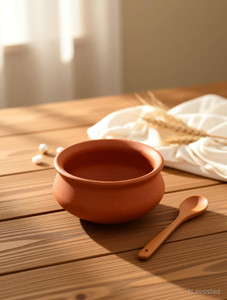 onlinch organic clay dahi handi  clay handi  mitti handi  curd pot medium size handi 1 l with lid earthenware