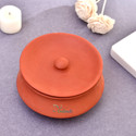 Onlinch Organic Clay Dahi Handi | Clay Handi | MItti Handi | Curd Pot Medium Size Handi 1 L with Lid (Earthenware)