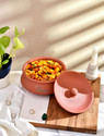 Onlinch Organic Clay Dahi Handi | Clay Handi | MItti Handi | Curd Pot Medium Size Handi 0.5 L with Lid (Earthenware)
