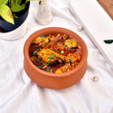 Onlinch Organic Clay Dahi Handi | Clay Handi | MItti Handi | Curd Pot Medium Size Handi 1 L with Lid (Earthenware)
