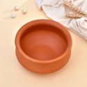 Onlinch Organic Clay Dahi Handi | Clay Handi | MItti Handi | Curd Pot Medium Size Handi 1 L with Lid (Earthenware)