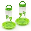 Bird Feeder with Multiple Feeding Ports, Hanging Style, Weather-Resistant, Durable Food-Grade Plastic, Includes Bottom Plate (Green, Pack of 2)