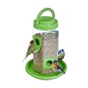 Bird Feeder with Multiple Feeding Ports, Hanging Style, Weather-Resistant, Durable Food-Grade Plastic, Includes Bottom Plate (Green, Pack of 1)