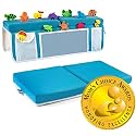 (The Only Certified) - Bath Kneeler and Elbow Rest Pad -by The US Product Safety Standards- Bath Kneeler - Baby Bath Kneeler - 6 Suction Cups, 5 Pockets, 1.5” Thick Non-Slip, Ring Hook & Phone Pocket
