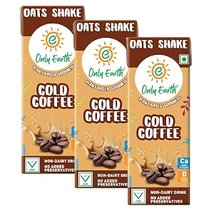 only earth oats shake  cold coffee  vegan  plant-based  lactose-free  no added preservatives or colors  low fat  cholesterol-free  with calcium amp vitamins d b1 b2 b12  guilt-free  165 ml 3 packs 