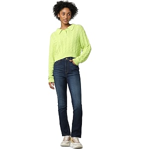 ONLY Womens Cotton Blend Polo Neck Regular