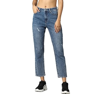 ONLY Womens High Rise Straight Jeans