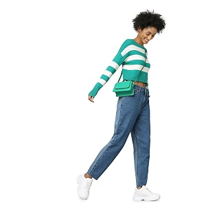 ONLY Womens Mom Fit High Rise Jeans