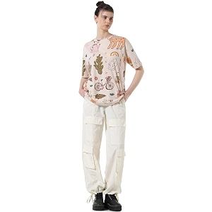 ONLY Womens Oversized Printed Pure Cotton T-Shirt