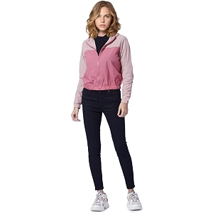 ONLY Women Pink Colourblocked Bomber Jacket