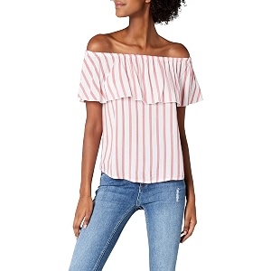 ONLY Womens Rayon Striped Sleeveless Loose Fit